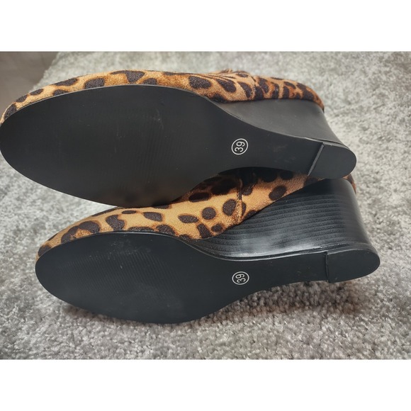 Jolimall NWOT  Leopard Print Ankle Boots Size 9 heels zip closure - Picture 2 of 7
